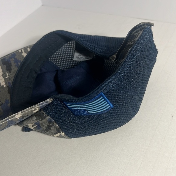 🧢Mens Blue Digital Camo Mesh Cap removable patch! One Size - Picture 4 of 4